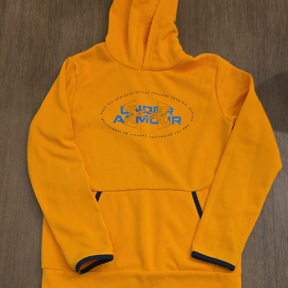 Under Armour Yellow Hoodie with Navy Logo